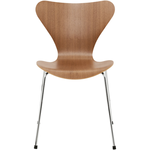Photo of 3107 Sjuan - Walnut veneer - Dining chairs - Arne Jacobsen - Wood-coloured - Metal/wood