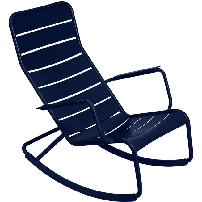 Photo of Luxembourg Rocking Chair Deep Blue 92 - Outdoor armchairs - Frédéric Sofia - Metal