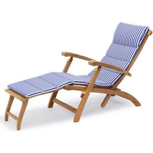 Photo of Barriere Deck Chair Cushion Sea Blue Stripe - Dynor & Kuddar - Skagerak Design Team - Blå