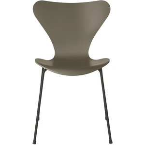 Photo of 3107 Seven, Coloured Ash, Venetian Red, Underframe Warm Graphite - Dining chairs - Arne Jacobsen - Red - Metal/wood
