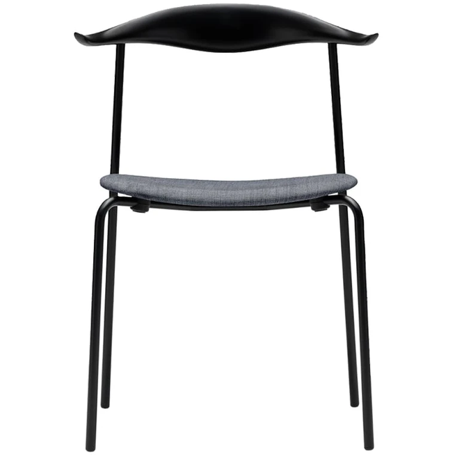 Photo of Ch88P Chair Fabric Fiord 151 Grey, Back Black Lacquered