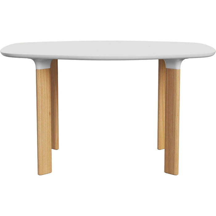 Photo of Jh43 Analogue 105x130 cm, laminate white, oak legs with white details - Dining table - Jaime Hayón