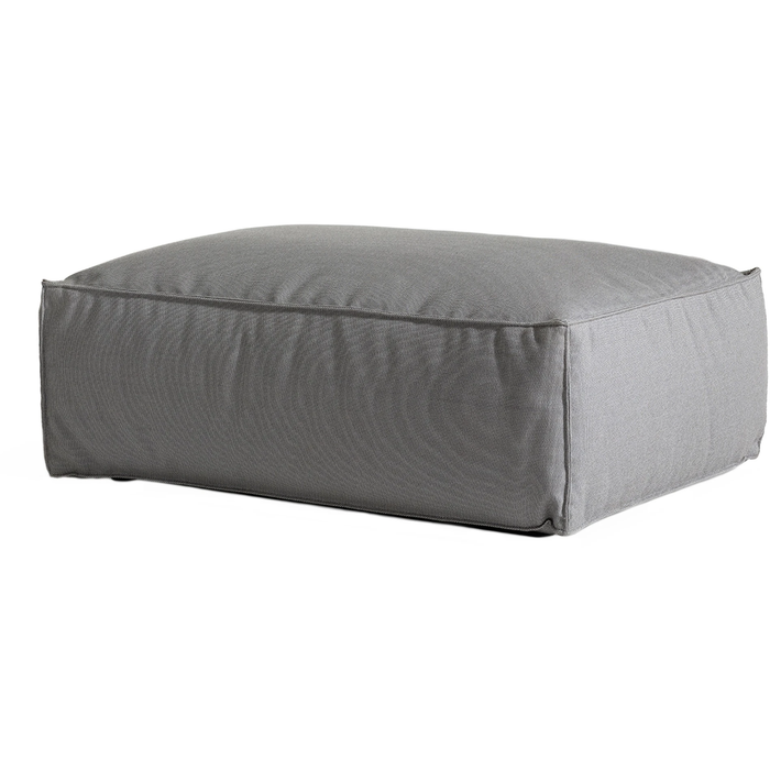 Asker Sofa Ottoman, Beige Taupe Sunbrella Sling - Outdoor Stools & Poufs - Martin Dos Santos - Grey