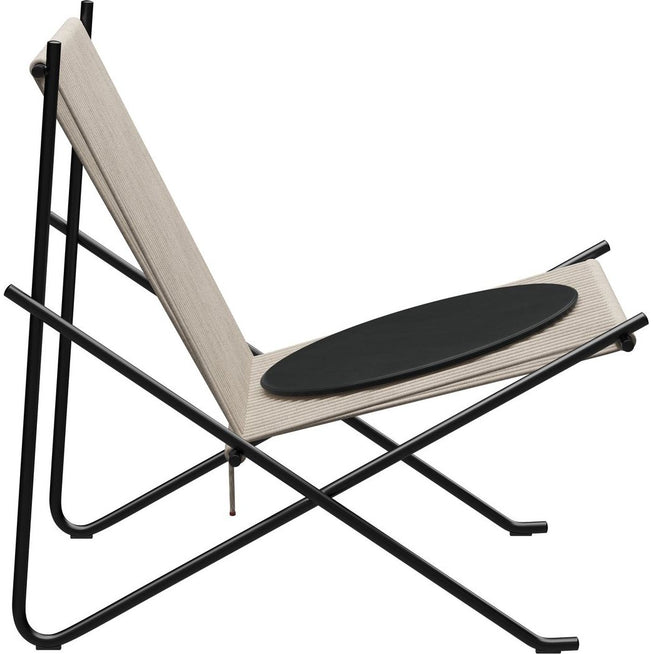 Photo of Pk4 Lounge Chair with Leather Cushion Black-Natural-Black