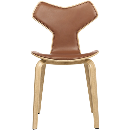 Photo of 4130 Grand Prix, Oak, Front cover, Leather, Soft Walnut - Arne Jacobsen - Brown - Leather/metal/wood