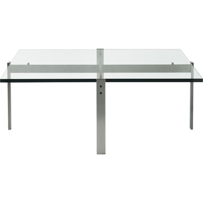 Photo of Pk65, Glass - Coffee table - Poul Kjærholm - Transparent - Glass/metal