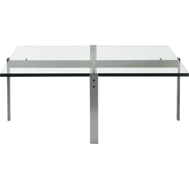 Photo of Pk65, Glass - Coffee table - Poul Kjærholm - Transparent - Glass/metal