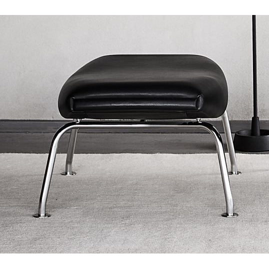 Photo of Erik Jørgensen Wegner Ox Ottoman H: 36 cm - Black
