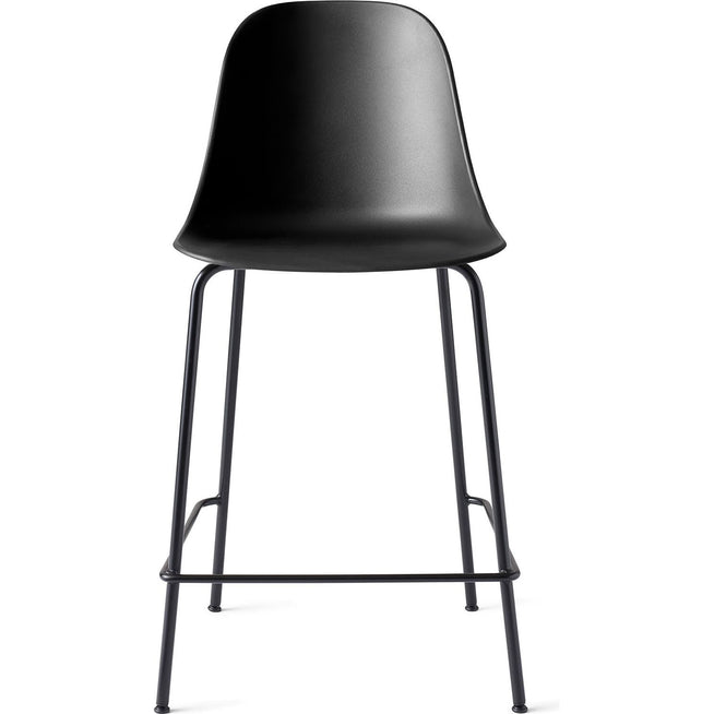 Photo of Harbour Counter Side Chair Black Steel Base Shell Black - Barstolar & Barpallar - Norm Architects - Svart - Metall/syntetiskt/plast