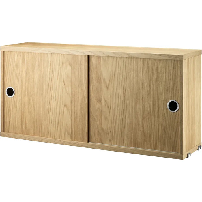 Photo of String Cabinets/Sliding Doors 78x20, Oak - Shelving - Nils Strinning - Wood