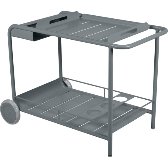 Photo of Luxembourg Side Bar/trolley Bar, Storm Grey - Small Tables & Side Tables Outdoor - Frédéric Sofia - Grey - Metal