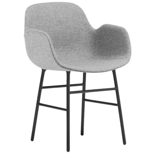 Photo of Form Armchair Full Upholstery Steel - Spisebordsstol - Black Steel / Synergy: Lds16 (partner, Grey) - H80 X W56 X D52 X Sh44 Cm