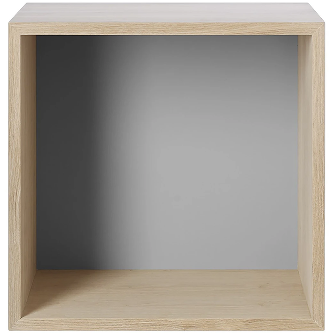 Photo of Mini Stacked Storage 2.0, Medium, Oak/light Grey - Shelving - Julien De Smedt - Wood-coloured, grey - Mdf/wood