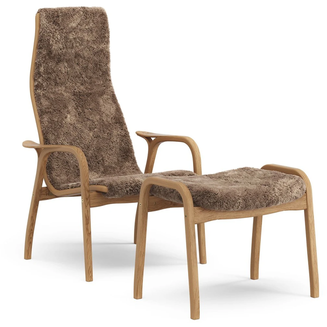 Photo of Lamino Armchair And Footstool Oiled Oak/sheepskin