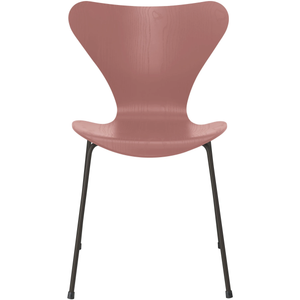 Photo of 3107 Seven, Coloured Ash, Venetian Red, Underframe Warm Graphite - Dining chairs - Arne Jacobsen - Red - Metal/wood