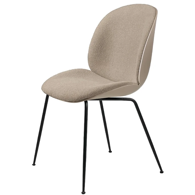 Photo of Beetle Dining Chair, Front Upholstered, Conic Base