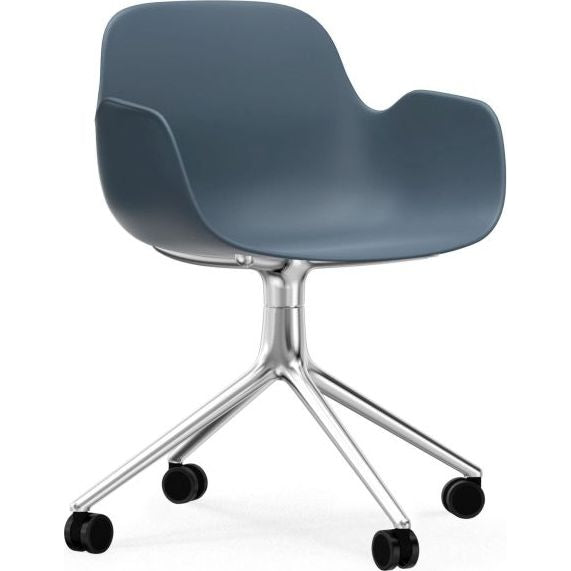 Photo of Form Armchair Swivel 4w Alu - Kontorstol - Blue / Aluminum - H79 X W56 X D52 X Sh44 Cm