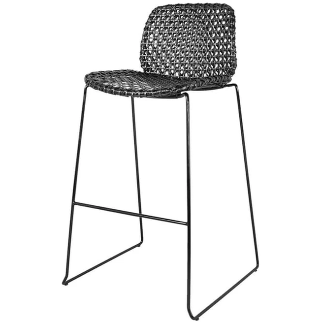 Photo of Vibe Barstol, Stabelbar - Barstol - Cane-line Weave - Black/graphite - W45 X D55 X H102 X Sh74 Cm