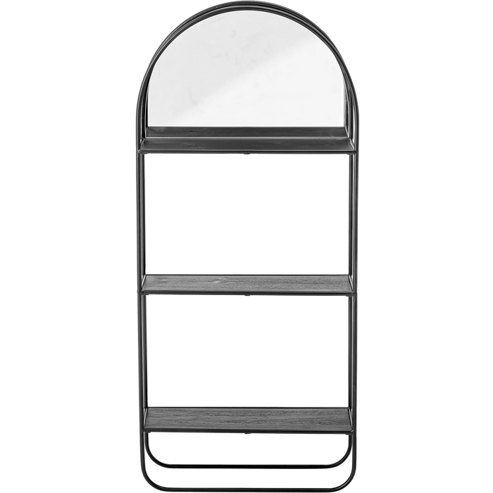 Photo of Mirror with shelves metal - black