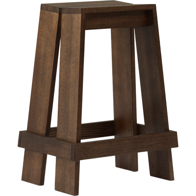Photo of Let Barstool 65 cm Brown Stained Ash - Bar stools & bar stools - Aspect Office - Wood colored - Wood