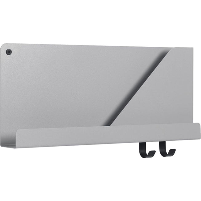 Photo of Folded Shelves Small, Grey - Wall Shelves - Johan Van Hengel - Black - Metal