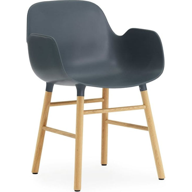 Photo of Form Armchair Blue, Oak Legs