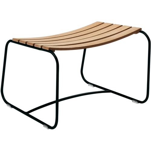 Photo of Surprising Teak Footrest Liquorice - Outdoor Stools & Pouffes - Harald Guggenbichler - Green - Metal/Wood