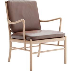 Photo of Carl Hansen - Ow149 - Colonial Chair, White Oiled Oak, Leather Group C Sif