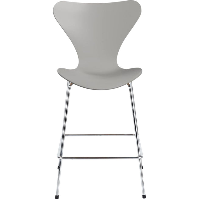 Photo of 3187 Sjuan, Lacquered Beech veneer, Ninegrey - Bar stools & Bar stools - Arne Jacobsen - Grey - Metal/wood