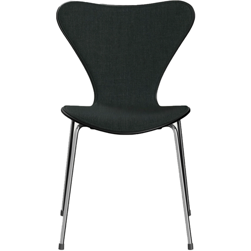 Photo of 3107 Sjuan - Front cover, Black, Fabric, Remix 173 - Dining chairs - Arne Jacobsen - Grey - Metal/wood/textile material