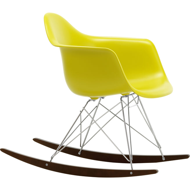 Photo of Eames Plastic Armchair Rar - 34 Mustard - Chrome Base - Dark Maple - Matstolar - Charles & Ray Eames - Gul - Metall/trä/plast