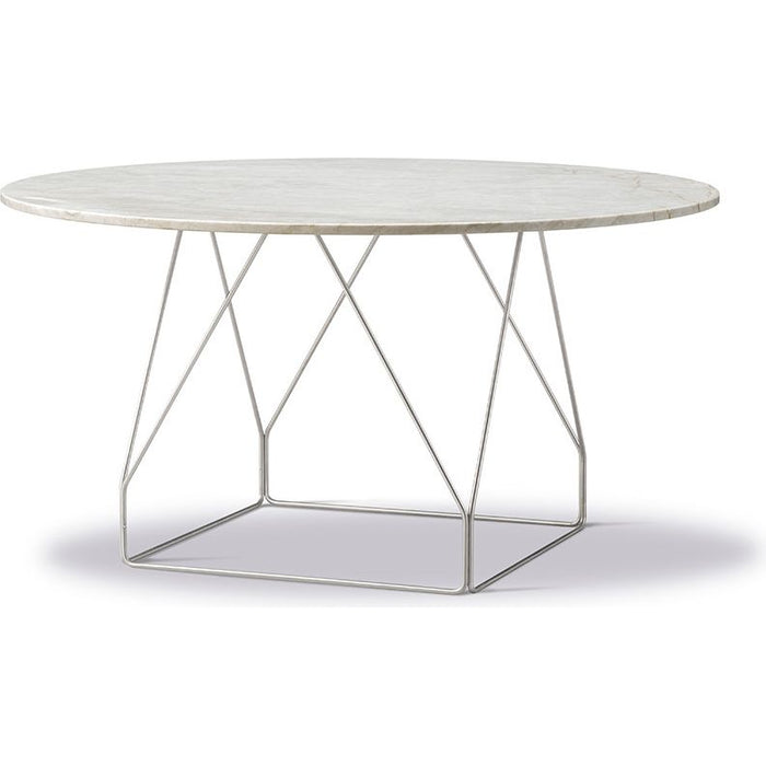 Photo of Jg Table 6568 By Jørgen Gammelgaard - Spisebord - Ivory Quartz / Polished Stainless Steel - Ø140 X H72 Cm
