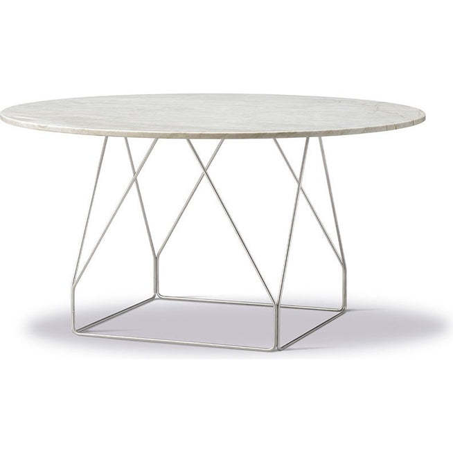 Photo of Jg Table 6568 By Jørgen Gammelgaard - Spisebord - Ivory Quartz / Polished Stainless Steel - Ø140 X H72 Cm