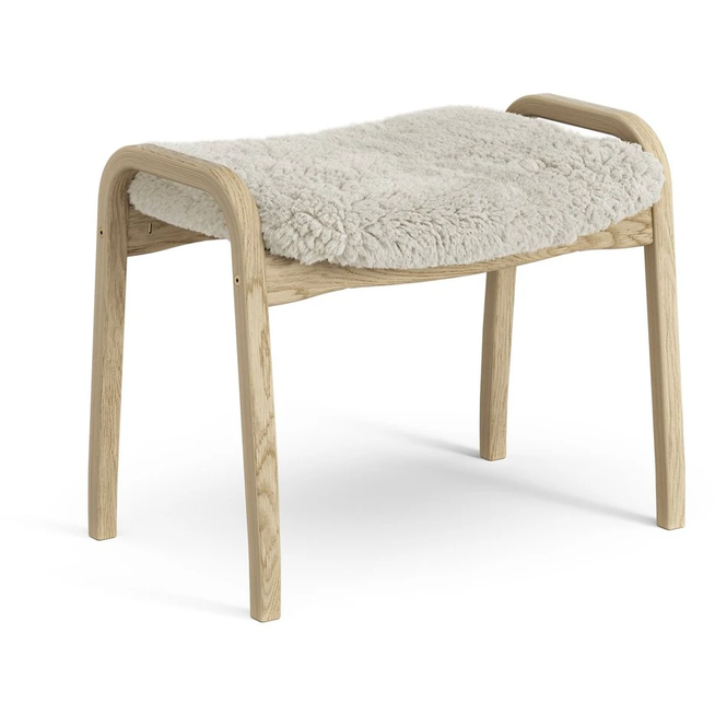 Photo of Lamini Children's Foot Stool Laquered Oak/sheep Skin