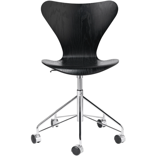 Photo of 3117 Sjuan - Coloured Ash veneer/black - Desk chairs - Arne Jacobsen - Black