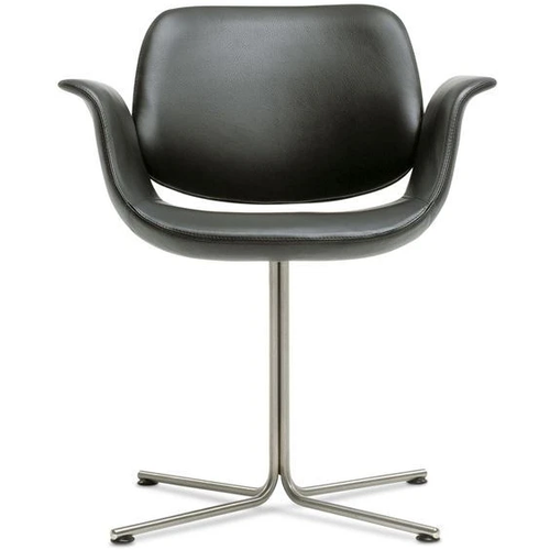 Photo of Erik Jørgensen Ej 205 Flamingo Chair Sh: 45 cm - Black Leather/Stainless Steel
