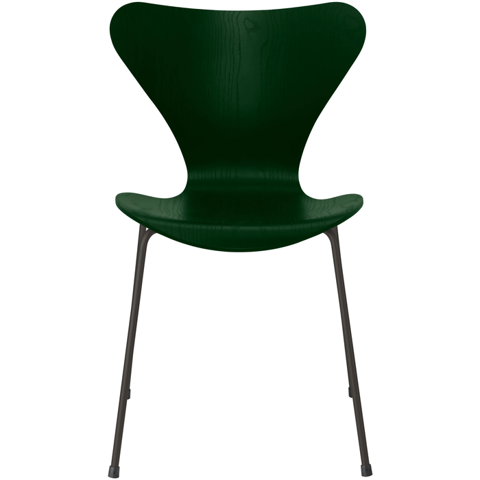 Photo of 3107 Seven, Coloured Ash, Venetian Red, Underframe Warm Graphite - Dining chairs - Arne Jacobsen - Red - Metal/wood