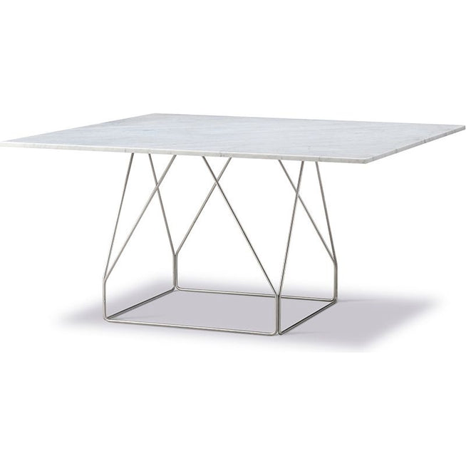 Photo of Jg Table 6569 By Jørgen Gammelgaard - Spisebord - White Carrara / Brushed Stainless Steel - W140 X D140 X H72 Cm