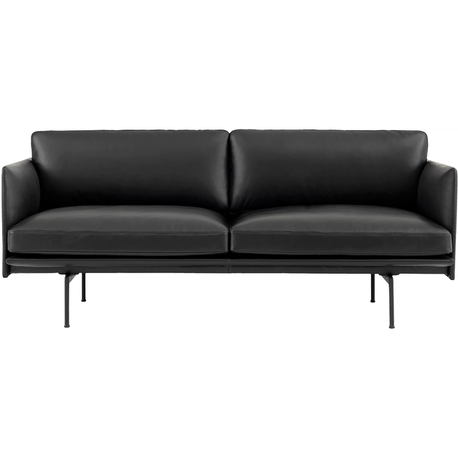 Photo of Outline Sofa 2-seater, Silk Leather Black - Soffor - Anderssen & Voll - Svart