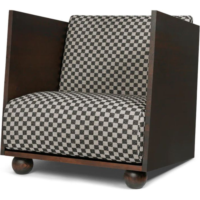 Photo of Rum Lounge Chair - Loungestol - Rich Velvet / Darl Stained Pinewood - W80 X D68 X H84 Cm