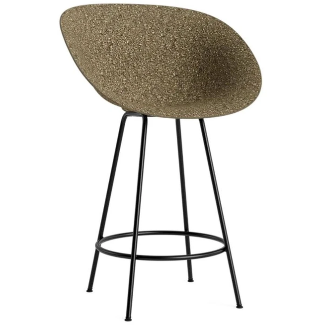 Photo of Mat Bar Armchair 65 Cm Steel - Barstol - Seaweed / Black Steel - H100 X W64 X D55 X Sh65 Cm
