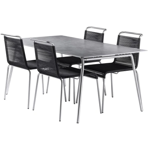 Photo of Salto & Sigsgaard Garden Furniture Set with 4 Chairs - Brick Garden - Grey/Black 2