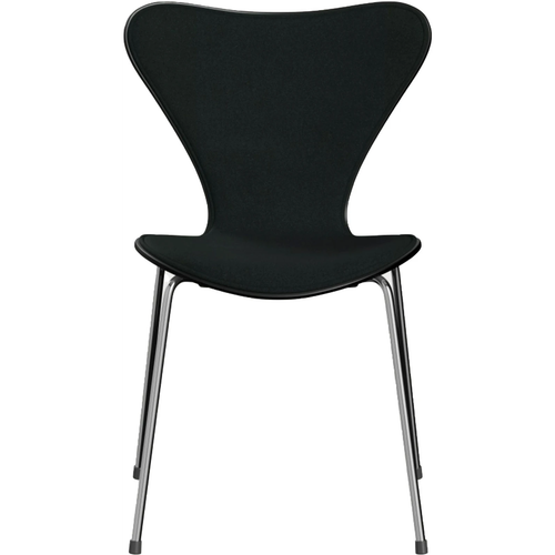 Photo of 3107 Sjuan - Front cover, Black, Fabric, Tone 128 - Dining chairs - Arne Jacobsen - Black - Metal/wood/textile material