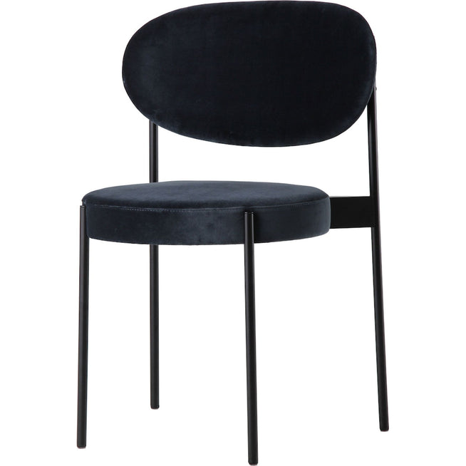 Photo of Series 430 Chair, Black Frame, Upholstered, Harald, Col. 182 - Matstolar - Verner Panton - Grå - Metall/textilmaterial