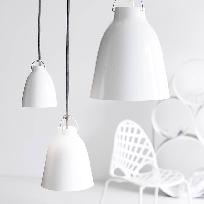 Photo of Caravaggio 2 Pendant White Smooth-grey Textile Cord