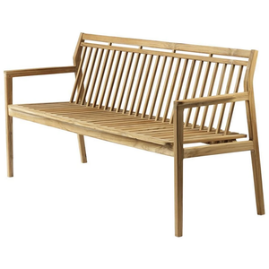 Photo of M11 together 3 pers. garden bench with backrest L: 162 cm - solid teak/natural