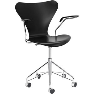 Photo of 3217 Seven, Coloured Ash veneer, white - Desk chairs - Arne Jacobsen - White