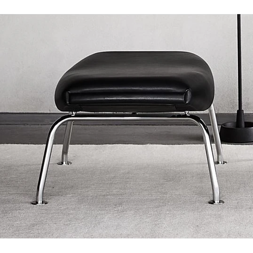 Photo of Erik Jørgensen Wegner Ox Ottoman H: 36 cm - Black