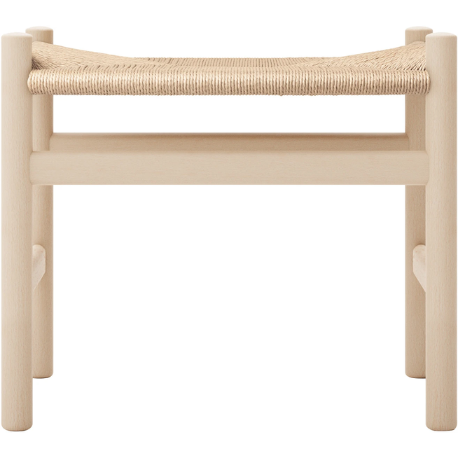 Photo of Carl Hansen - Ch53, Beech, soaped, wicker, 39 cm - footstools - Hans J. Wegner - Wood-coloured - Paper/wood