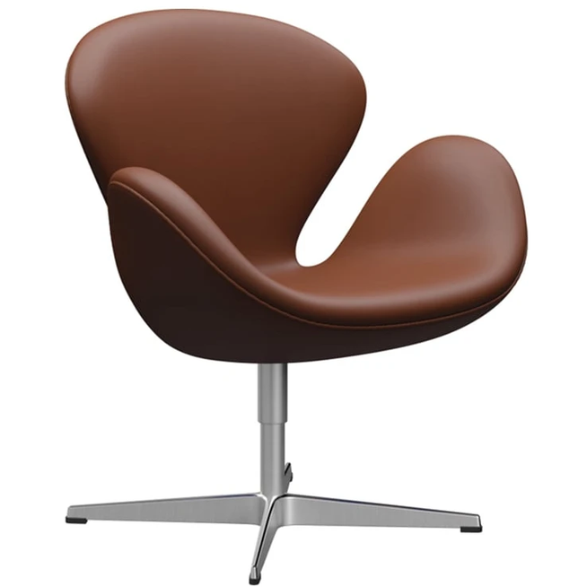 Photo of 3320 Swan Lounge Chair | Leather | Satin Brushed Stainless Steel Stand